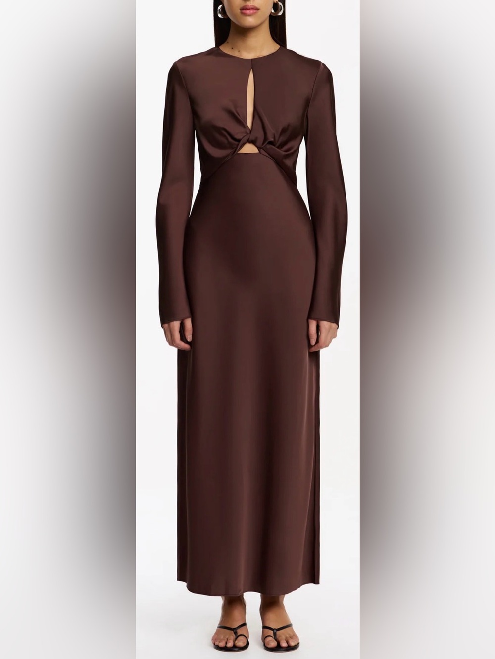 NEW Significant Other Molly Satin Cutout Long Sleeves Dress Sz 6